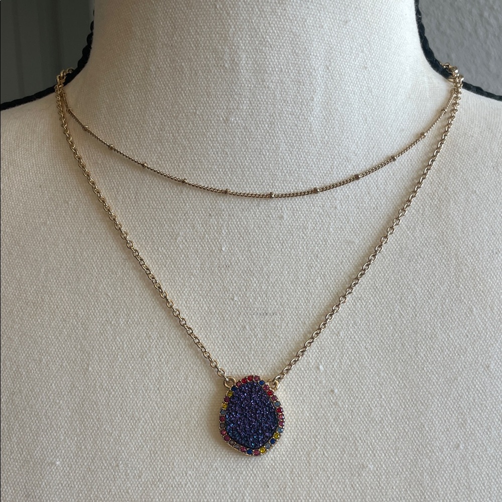 SUGAR FIX" COLORFUL PURPLE/PENDANT NECKLACE